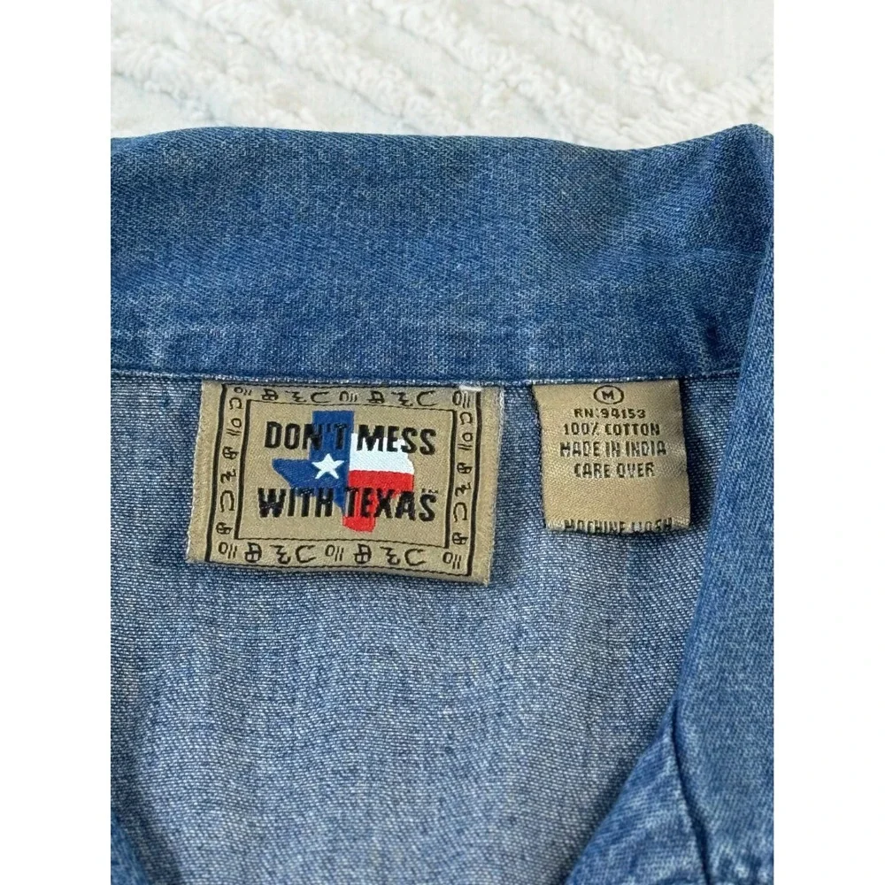 Dont Mess With Texas Denim Fringe Maxi Dress and Jacket Set Blue Medium Vintage